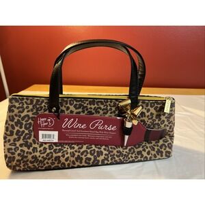 Happy Hour Leopard Print Wine Clutch With Wine Stopper